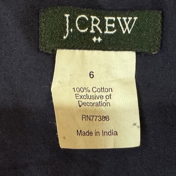 J. Crew Navy Blue Strapless Top with White Floral Flower Accents S 6 - Picture 5 of 6